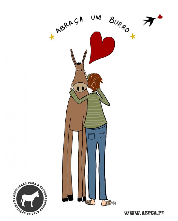 Postal: Abraça um Burro (menino)