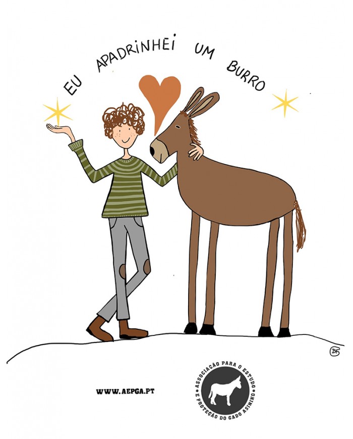 Postal: Eu apadrinhei um Burro (menino)