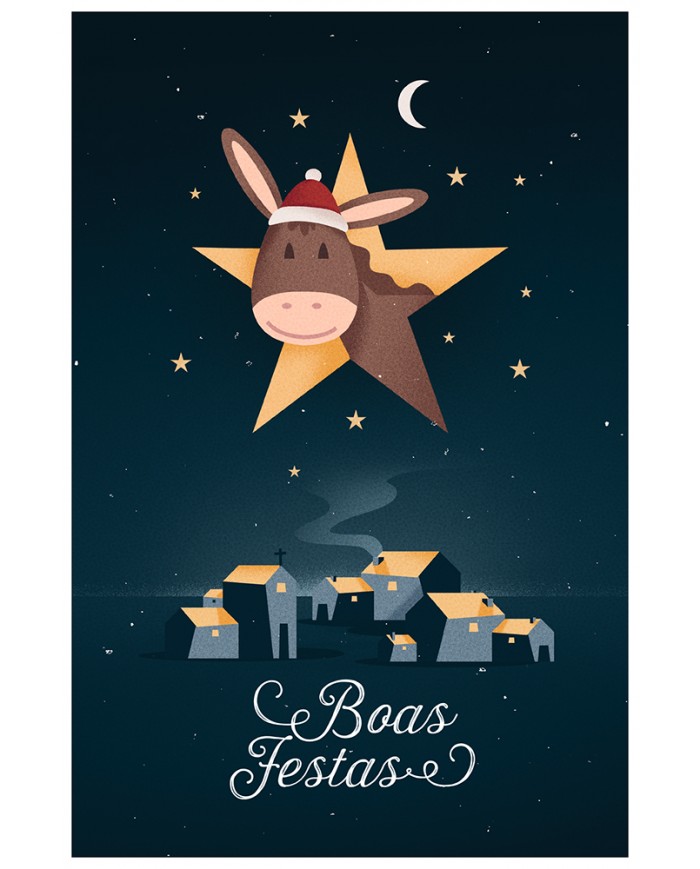 Postal: Boas Festas (estrela de Natal)